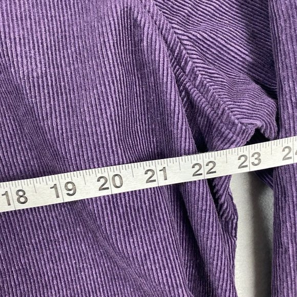 CJ Banks 1X Shirt Jacket Purple Corduroy Stretch Zip Up Shacket - Picture 7 of 10